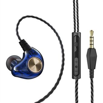JIANGSHENG K1 3,5 mm bedrade headset HIFI half-in-ear oortelefoon sporthoofdtelefoon voor smartphone