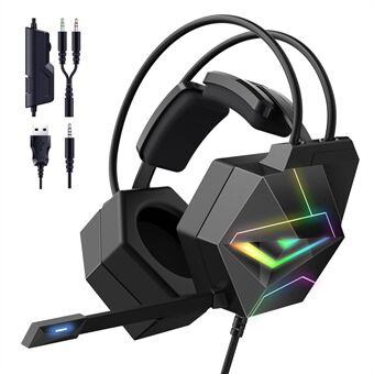 ONIKUMA X20 RGB-over-ear hoofdtelefoon 3,5 mm bedrade gamingheadset met ruisonderdrukkende microfoon