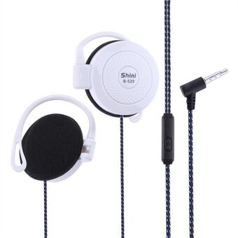 SHINI S520 Oorhaak Type Headset 3.5mm Draad Hoofdtelefoon Stereo Geluid Sport Oortelefoon met Microfoon