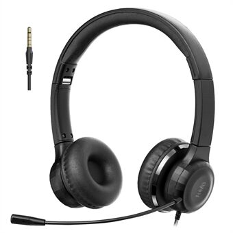 ANIVIA A7-headset met snoer met ruisonderdrukkende microfoon, opvouwbare roterende hoofdtelefoon geïntegreerde headset voor gaming / conversatie