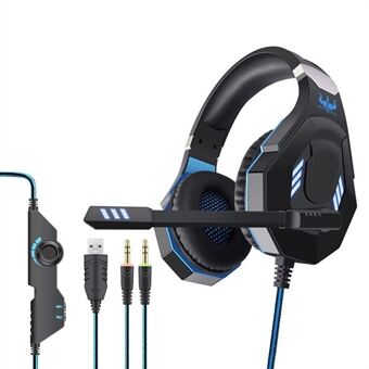 OVLENG GT92 USB + 2 * 3,5 mm bedrade over-ear e-sport hoofdtelefoon Ergonomische computer gaming-headset met LED-licht