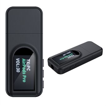 T1 Bluetooth 5.0 ontvanger zender met scherm Mini USB 3,5 mm audio draadloze adapter voor TV PC auto hoofdtelefoon