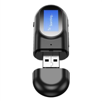 T17 2-in-1 USB LCD-scherm Bluetooth 5.0 Audio-ontvanger Zender 3,5 mm Aux Stereo Muziek Draadloze Adapter