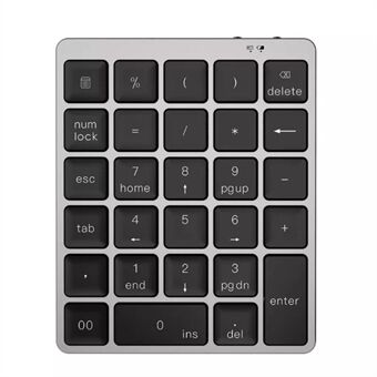 N960 28 Toetsen Oplaadbaar Bluetooth Numeriek Toetsenbord Aluminium Draadloos Numeriek Toetsenbord Laptop Notebook Toetsenbord