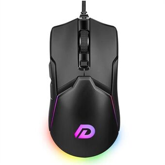 DWN DM503 Bedrade RGB-gamingmuis Krachtige muis met 6 knoppen, 10 achtergrondverlichtingskleuren voor computer, notebook, laptop