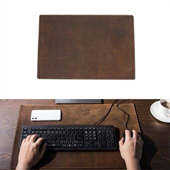 CONTACTEN FAMILIE 60x40 cm Crazy Horse Textuur Echt leer Antislip Desktop Laptop Gaming Muismat Toetsenbord Pad - Koffie