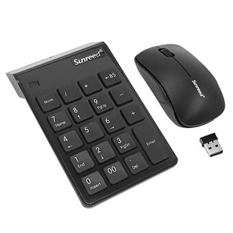 SUNREED SKB886 Klein Bluetooth-numeriek toetsenbord en 2.4G draadloze muis voor draagbare geldapparaten TV met USB-poort