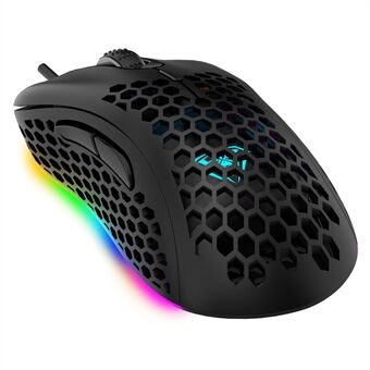 AULA F810 Hollow Out Verstelbare 6400 DPI 7 Toetsen Programmering USB Wired RGB Backlit Muis Laptop PC Optische Gaming Muis