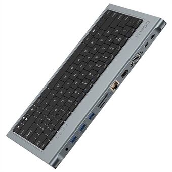 Bedraad toetsenbord 11 in 1 Type-C toetsenbord Dockingstation Multifunctionele hub Laptop Tablet Telefoon Extern toetsenbord
