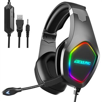 ERXUNG J20 Gaming Headset RGB lichtgevende over-ear hoofdtelefoon met microfoon