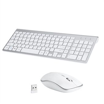 Compact Full-size Mute 2.4G Wireless Keyboard Mouse Combo Set