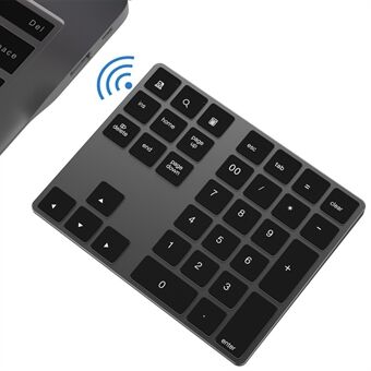 Draadloos numeriek Bluetooth-toetsenbord van aluminium met 34 toetsen voor Windows / iOS / Android