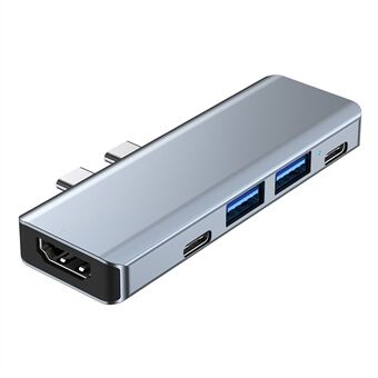 YG-2102 5-in-1 multiport hub USB Type-C 4K HDMI-compatibele PD 100W oplaadadapter voor MacBook Pro/Air