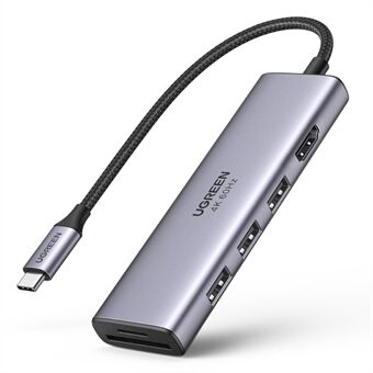 UGREEN 60383 6-in-1 USB C Hub naar 3 USB3.0 HD Slim Docking Station Multi-port Hub Adapter voor MacBook Pro Ondersteuning 4K@60Hz/5Gbps Transmissie