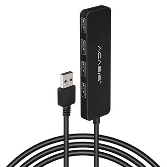 ACASIS AB2-L412 1,2 m kabel 4 poorten USB2.0 Hub 480 Mbps Gegevensoverdracht USB Hub Splitter