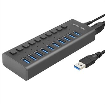 ACASIS HS-710MG 10 Poorten USB3.0 Splitter 5Gbps Hoge Snelheid Transmissie Oplaad Dock USB Hub met Onafhankelijke Schakelaar