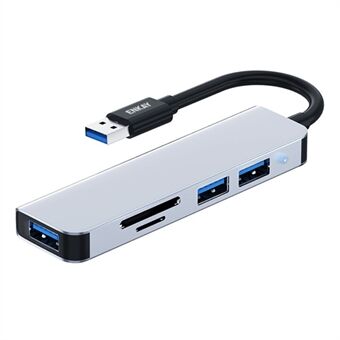 HAT Prince ENKAY 5-in-1 USB Hub Multi-Port Adapter Converter naar USB3.0 + 2xUSB2.0 + SD / TF-kaartlezer voor uitgebreide monitor PC Laptop Desktop