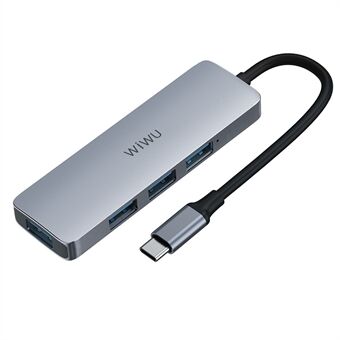 WIWU A440 Pro 4-in-1 USB-C-adapterhub naar 4xUSB 3.0-poort voor MacBook MateBook Type-C-laptop