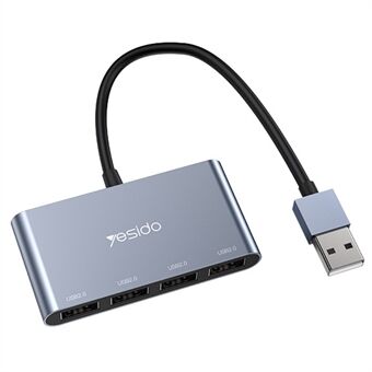 YESIDO HB12 0,15 m 4-poorts USB 2.0 Hub USB-adapter dockingstation voor gegevensoverdracht en opladen van stroom