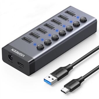 UGREEN CM481 USB 3.0 splitter dockingstation 7-poorts USB-hubadapter met verlengkabel (CN-stekker)