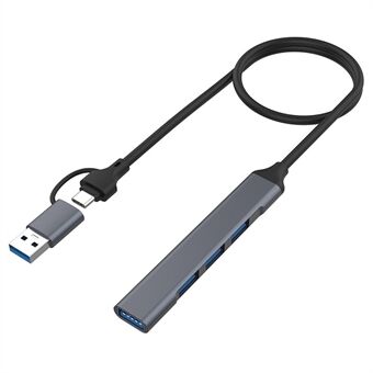 2-in-1 USB-C / USB-A HUB-adapter voor laptop 4-poorts USB2.0 3.0 splitter dockingstation voor muis, toetsenbord