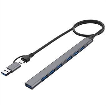 2-in-1 USB-C / USB-A HUB-adapter 7-poorts dockingstation USB2.0 3.0-splitter voor laptops
