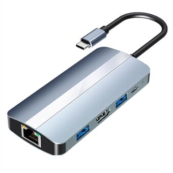 2205 8-in-1 Docking Station Multifunctioneel Type-C HUB, Type-C naar USB 3.0-poorten / 2 x 2.0-poorten, SD / TF-kaartlezer USB-converter voor Macbook