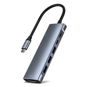 ZT-C909 9-poorts USB C-hub Type C naar 4K-resolutie HD-videoadapter + PD + 2 x geheugenkaartsleuven + 3,5 mm audiopoort + 3 x USB 3.0-poorten + type C-poort Compatibel voor laptops en andere type C-apparaten