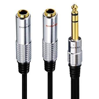 JUNSUNMAY 0,2 m 1/4 inch 6,35 mm 1-naar-2 mannelijke naar vrouwelijke stereo audio-aansluiting Y-splitteradapterkabel