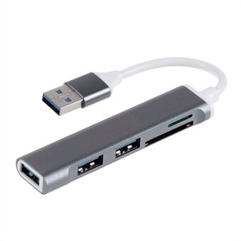USB 3.0 5-in-1 hubsplitter 3 x USB3.0 5Gbps snelle transmissie TF SD-kaartlezeradapter