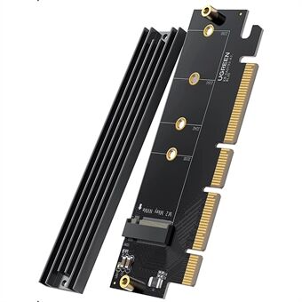 UGREEN 30715 NVMe PCIe-adapter PCle Gen4 x16 naar M.2 Uitbreidingskaart M.2 SSD naar PCIe 4.0 X16 / X8 / X4-kaart met koellichaam M.2 PCIe-converter Compatibel met Thunderbolt 3