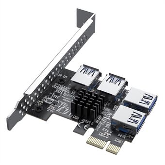 ACASIS PE031 PCI-e 1 tot 4 PCI Express Riser-kaart PCI-E 1X naar externe 4 PCI-e USB 3.0-adapter Multiplier-uitbreidingskaart