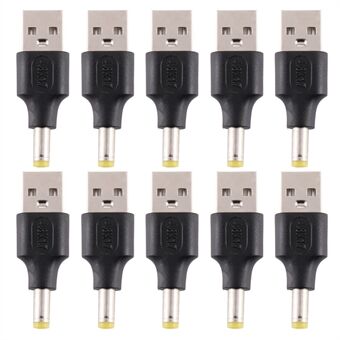 10 stuks 4,8 x 1,7 mm mannelijk naar USB 2.0 mannelijk adapter gelijkstroomstekker