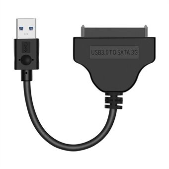 USB 3.0 naar Sata 22-pins Adapterkabel Vernikkeld 2,5-inch HDD SSD (0,15 m) Stekker - Zwart