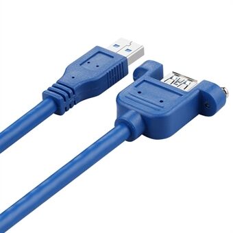 0,3 m USB 3.0 mannelijk naar vrouwelijk verlengkabel met schroefgat Lock Panel montagekabel voor pc-laptop