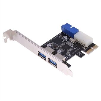 USB 3.0 PCI-E-uitbreidingskaart 2-poorts USB3.0-hub Interne 20-pins USB 3 voor PCIE PCI Express-adapterkaart