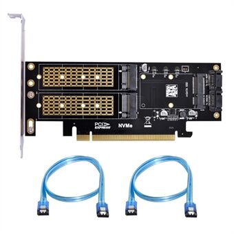 SA-028 3-in-1 PCI Express PCI-E 3.0 + Dual SATA naar NGFF NVME mSATA M-Key B/M-key SSD-kaartadapter