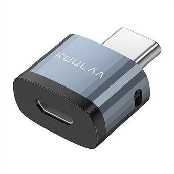 KUULAA KL-HUB03 Type C naar Micro USB OTG-adapter Aluminium USB C-connector met anti-verloren sleutelkoordgat