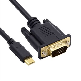 UC-018-VGA USB 3.1 Type C naar VGA RGB 1080P HD Display Monitor Kabel Adapter Lijn voor Laptop, 1.8m