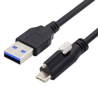 UC-045-2.0M 2 m USB-A 3.0 mannelijk naar Type-C 3.1 enkelschroefs vergrendelingskabel datakabel (zonder chip, M2-schroef)