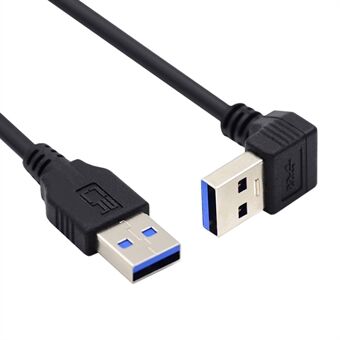 U3-069-DN 40 cm gehoekte USB 3.0 Type-A Male naar Rechte 3.0 Type-A Male Datakabel 5 Gbps Snoer