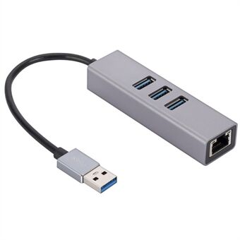 USB-A naar RJ45 Ethernet+3xUSB 3.0 Poorten Adapter USB 3.0 naar 10/100/1000Mbps Netwerk LAN Kabel Converter