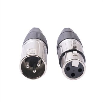 1 paar XK401 Verzilverde 3-pins XLR Vrouwelijke en Mannelijke Plug Microfoon Audio MIC Adapter Converter