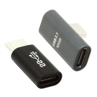 UC-103 2 stuks / set elleboog USB-C mannelijk naar vrouwelijk + rechte USB-C mannelijk naar vrouwelijk datatransmissieadapter