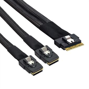 SF-029-0.5M 0.5m PCI-E Ultraport Slimline SAS Slim 4.0 SFF-8654 8i 74pin voor Dual SFF-8087 Mini SAS-kabel