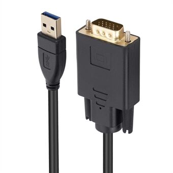 WT04 1,8 m Drive-free USB 3.0 Male naar VGA Male Adapterkabel Projector Monitor Conversiekabel