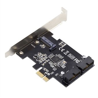 U3-048 PCI-E 1X Express-kaart naar 19-pins 20-pins USB 3.0 frontpaneelkop 5 Gbps VL805-adapter