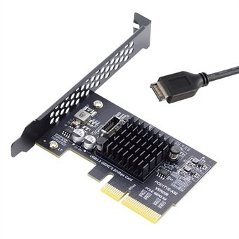UC-104-EF USB 3.2 Gen2 Type-E 20Gbps Frontpaneel Socket naar PCI-E 4X Express Card Adapter voor Desktop Moederbord (ASM3242 Chipset)