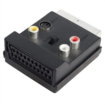 JUNSUNMAY 21 Pin Scart Male naar Female S-Video 3 RCA Adapter Schakelbare In Out Audio Converter