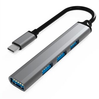 U4-C USB C-hub 3xUSB 3.0 + USB 2.0-converter Draagbare gegevensoverdracht Type C-hubadapter Geldt voor laptop / laptop / Flash / mobiele HDD / muis